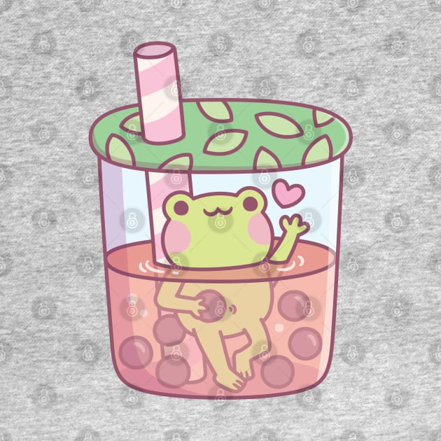 Cute Frog In Bubble Tea Cup Funny by rustydoodle